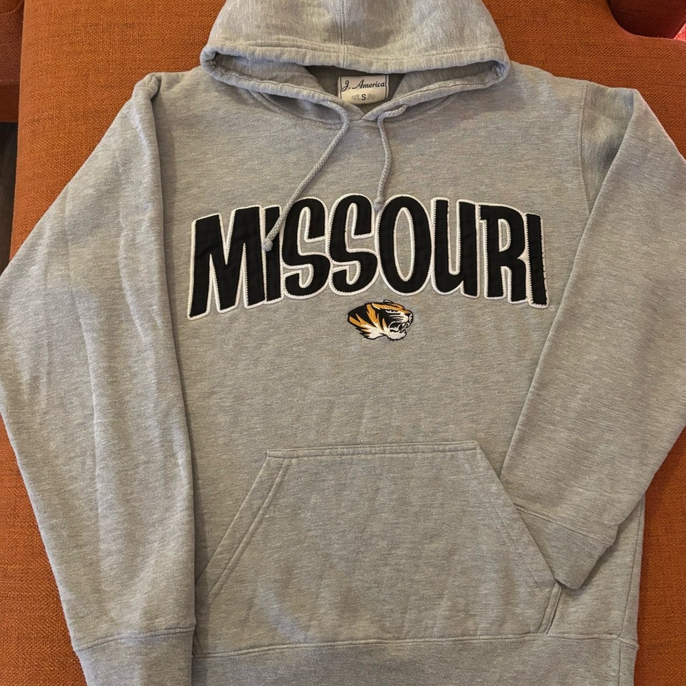 University of Missouri Hoodie Gray Embroidered Tiger‎ Logo women’s size small